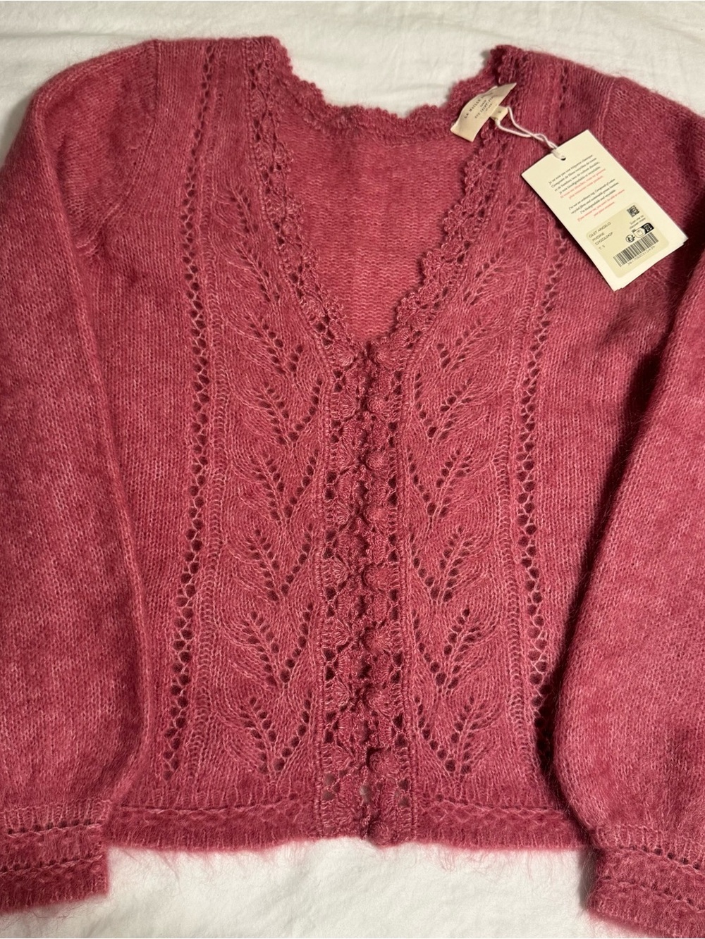 Sezane Angelo Cardigan Peony - Size S - Picture 2 of 5